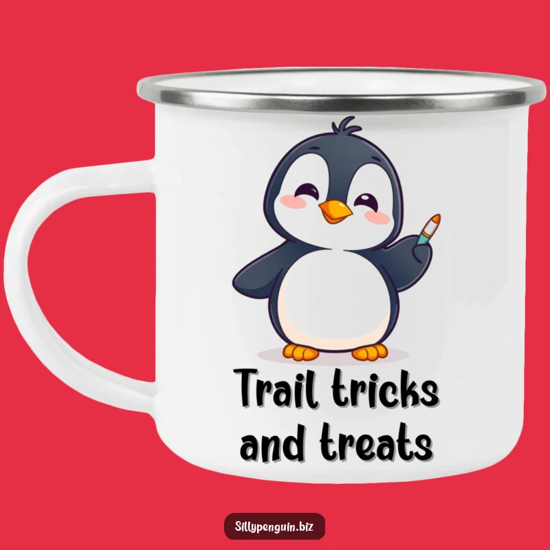 Funny Penguin Campfire Pen Spinner Mug: Hilarious Outdoor Gift