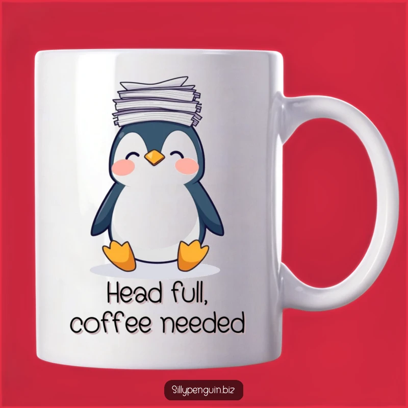 Funny Penguin Paperwork Pile-Up Mug: A Hilarious Gift for Office Chaos