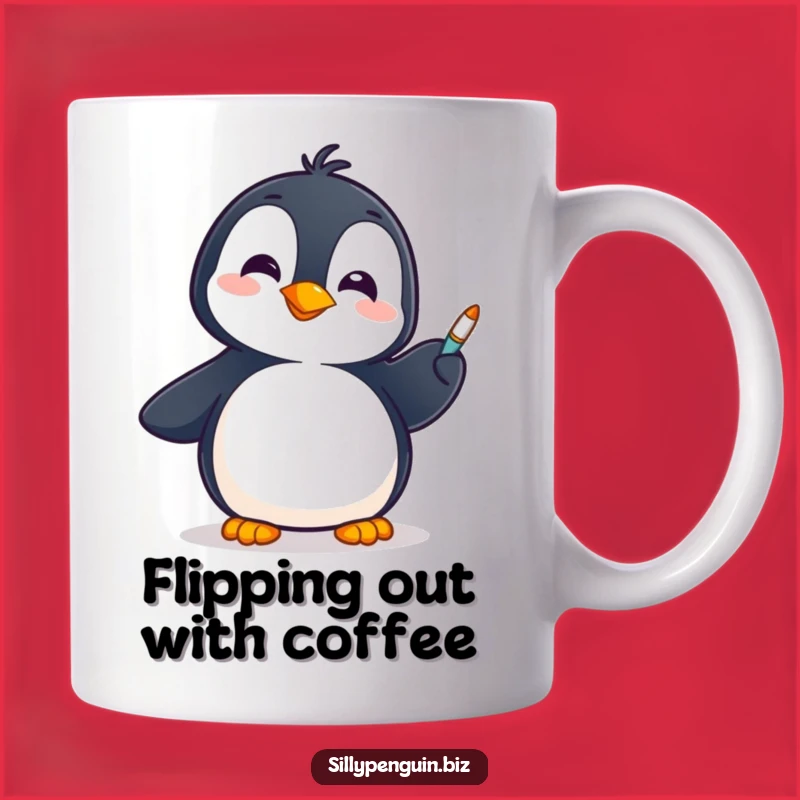 Funny Penguin Pen Spinner Mug: A Cheerful Gift for Office Jokers