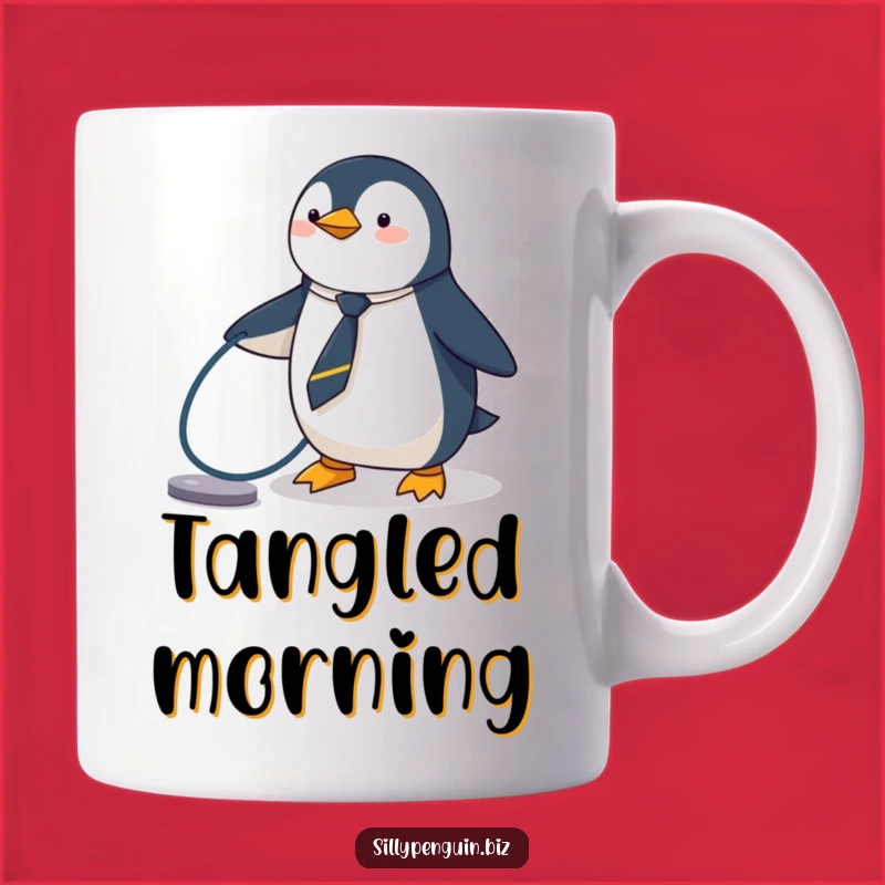 Funny Penguin Tie Mug - Tripping Office Worker Gift