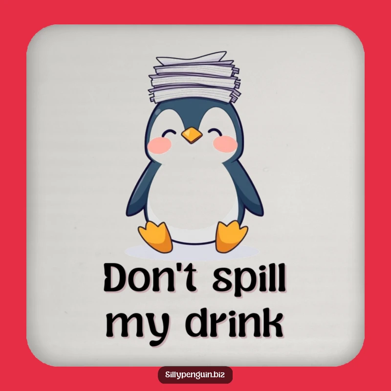 Funny Penguin Paper Juggling Coaster: Hilarious Bar Accessory Gift