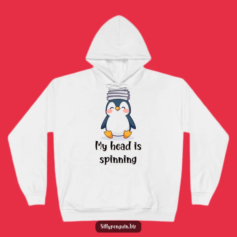 Funny Penguin Paper Avalanche Hoodie: Cozy Gift for Overloaded Workers