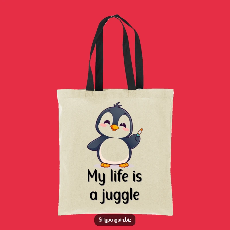 Funny Penguin Pen Whiz Tote Bag: Hilarious Gift for Busy Bees